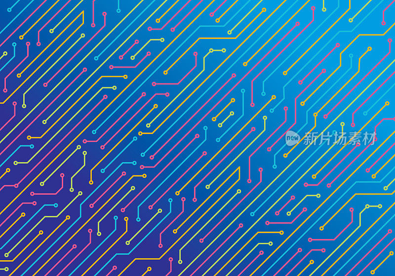 Circuit board colorful background